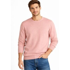 J. Crew Factory Crewneck Sweater Tee Men XL Heather Pink Cotton Preppy NWT